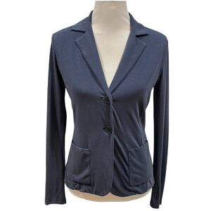 Weekend MaxMara Navy Blue Knit Blazer Top Size Small